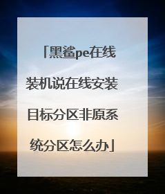 黑鲨pe在线装机说在线安装目标分区非原系统分区怎么办