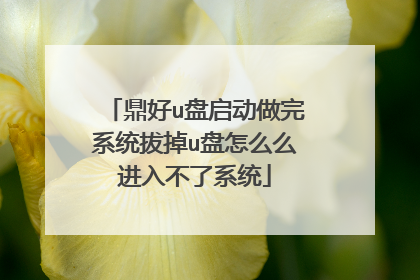 鼎好u盘启动做完系统拔掉u盘怎么么进入不了系统