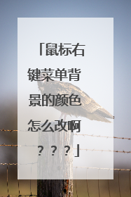 鼠标右键菜单背景的颜色怎么改啊???