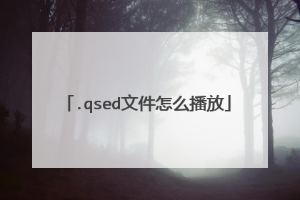 .qsed文件怎么播放