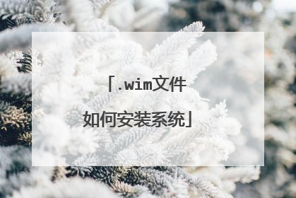 .wim文件如何安装系统
