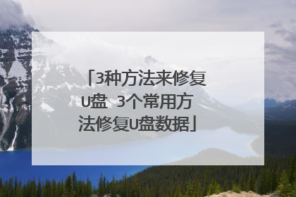 3种方法来修复U盘 3个常用方法修复U盘数据