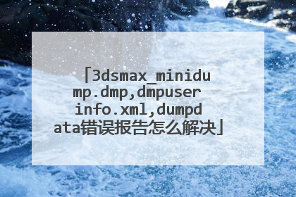 3dsmax_minidump.dmp,dmpuserinfo.xml,dumpdata错误报告怎么解决