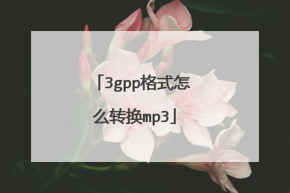 3gpp格式怎么转换mp3