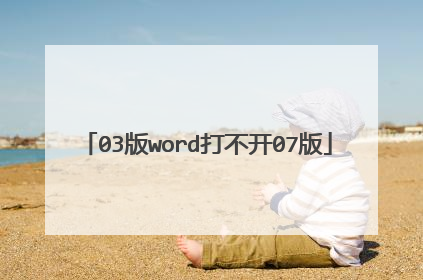 03版word打不开07版