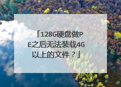 128G硬盘做PE之后无法装载4G以上的文件？