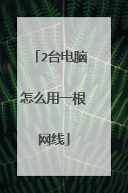 2台电脑怎么用一根网线