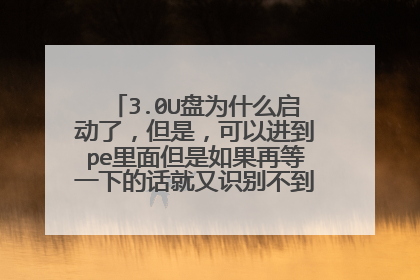 3.0U盘为什么启动了,但是,可以进到pe里面但是如果再等一下的话就又识别不到了,有啥办法吗?