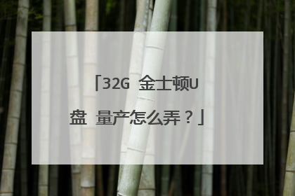 32G 金士顿U盘 量产怎么弄?