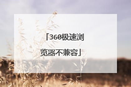 360极速浏览器不兼容