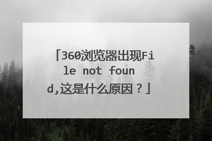 360浏览器出现File not found,这是什么原因?
