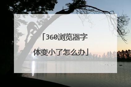 360浏览器字体变小了怎么办