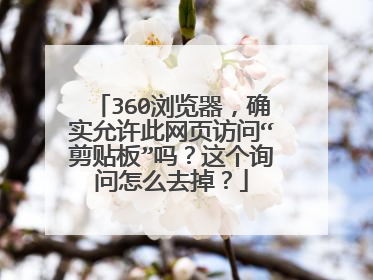 360浏览器,确实允许此网页访问“剪贴板”吗?这个询问怎么去掉?