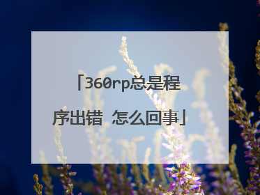 360rp总是程序出错 怎么回事