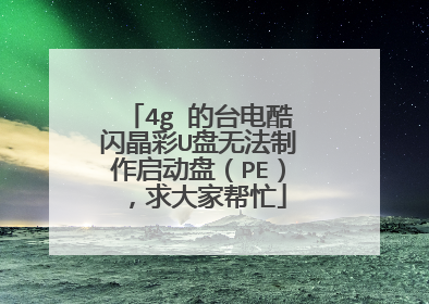 4g 的台电酷闪晶彩U盘无法制作启动盘(PE),求大家帮忙