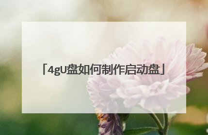 4gU盘如何制作启动盘
