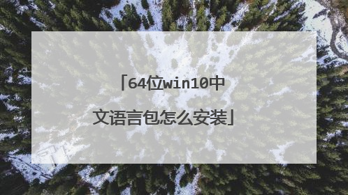 64位win10中文语言包怎么安装