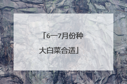 6一7月份种大白菜合适