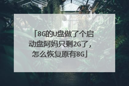 8G的U盘做了个启动盘阿妈只剩2G了,怎么恢复原有8G