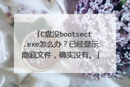 C盘没bootsect.exe怎么办?已经显示隐藏文件,确实没有。