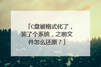 C盘被格式化了，装了个系统，之前文件怎么还原？
