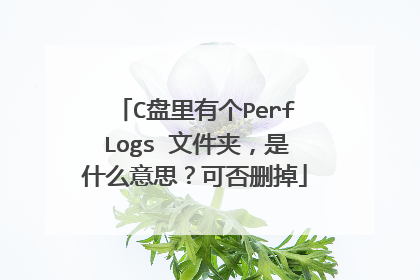 C盘里有个PerfLogs 文件夹,是什么意思?可否删掉