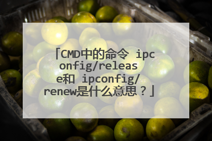 CMD中的命令 ipconfig/release和 ipconfig/renew是什么意思？