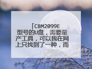CBM2099E型号的U盘,需要量产工具,可以我在网上只找到了一种,而且不适合我的U盘,加载不出来