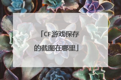 CF游戏保存的截图在哪里
