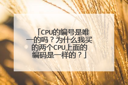 CPU的编号是唯一的吗？为什么我买的两个CPU上面的编码是一样的？