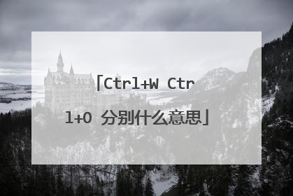 Ctrl+W Ctrl+O 分别什么意思