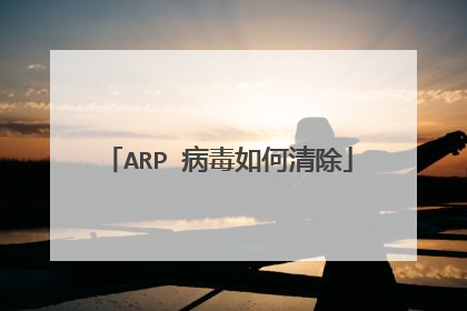 ARP 病毒如何清除
