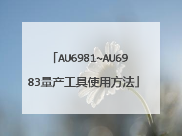 AU6981~AU6983量产工具使用方法