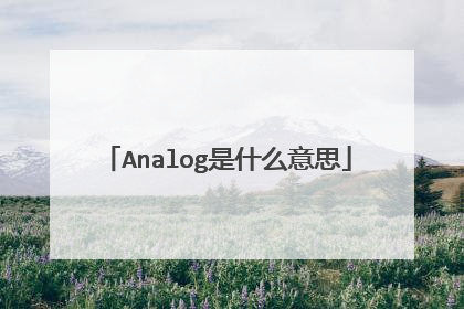 Analog是什么意思