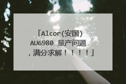 Alcor(安国) AU6980 量产问题,满分求解!!!!
