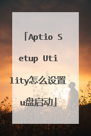 Aptio Setup Utility怎么设置u盘启动