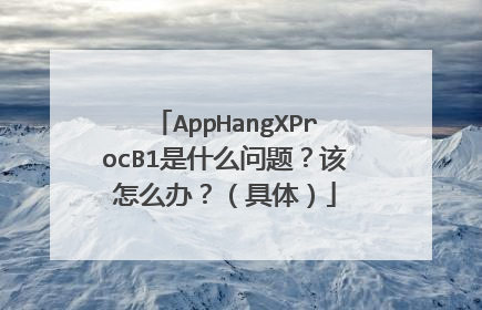 AppHangXProcB1是什么问题?该怎么办?(具体)