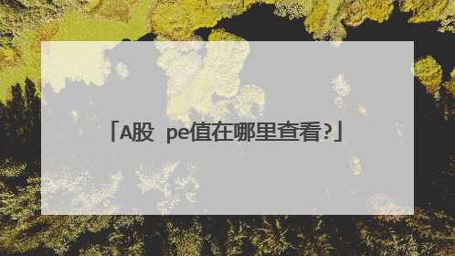 A股 pe值在哪里查看?