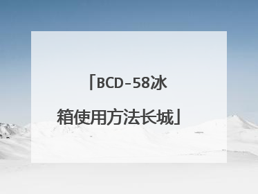 BCD-58冰箱使用方法长城