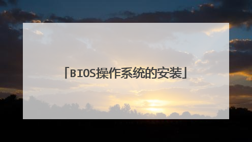 BIOS操作系统的安装