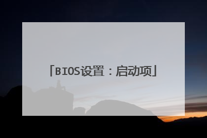 BIOS设置:启动项