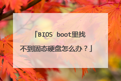 BIOS boot里找不到固态硬盘怎么办？