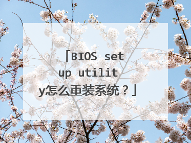 BIOS setup utility怎么重装系统?
