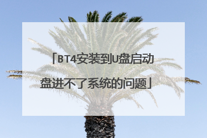 BT4安装到U盘启动盘进不了系统的问题