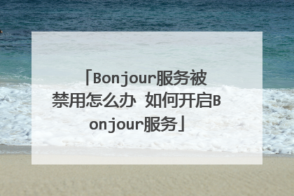 Bonjour服务被禁用怎么办 如何开启Bonjour服务