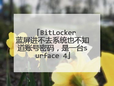 BitLocker蓝屏进不去系统也不知道账号密码，是一台surface 4
