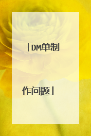 DM单制作问题