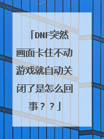 DNF突然画面卡住不动游戏就自动关闭了是怎么回事??