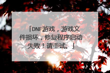DNF游戏,游戏文件损坏,修复程序启动失败!请重试。