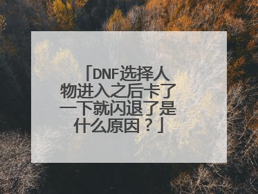 DNF选择人物进入之后卡了一下就闪退了是什么原因？